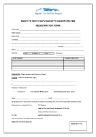 Ngāti te Whiti Hapū Society Incorporated Registration form 2023