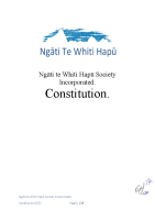 Ngāti te Whiti Hapū Society Constitution 2022