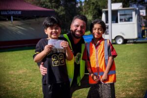 Tamariki and whānau at the Marfell Community Hauora Day